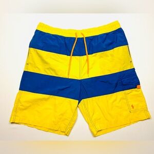 Polo by Ralph Lauren Yellow & Blue Striped Swim Shorts